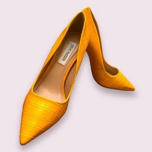 Steve Madden Women's Vala Pump, Orange Croc, Sz 7.5, New In Box